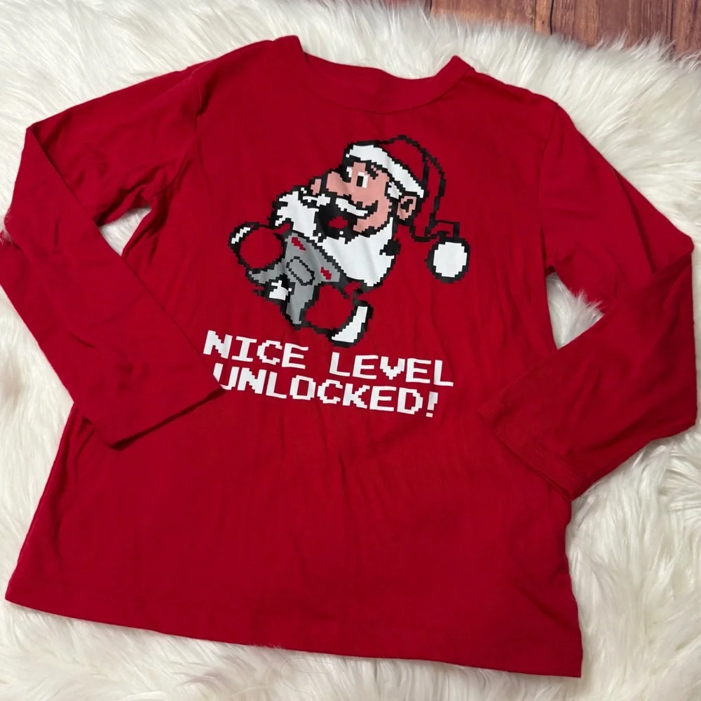 The Children’s Place Youth Boy Size Small (5/6) Long Sleeve Holiday Shirt